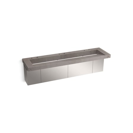 Kohler 90In Wall-Mount Trough Lavatory System In Ash Concrete 81033-BSS-KCE